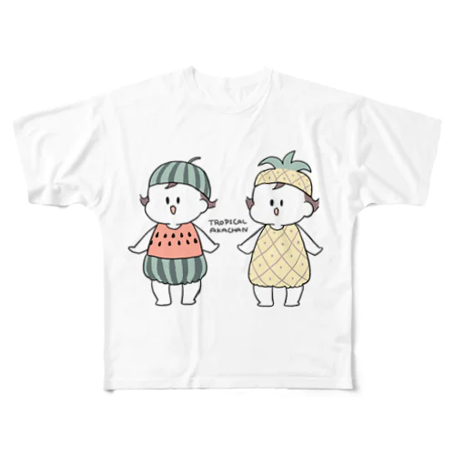 トロピカル フルグラフィックTシャツ