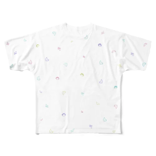 ばなな総柄（ホワイト） All-Over Print T-Shirt