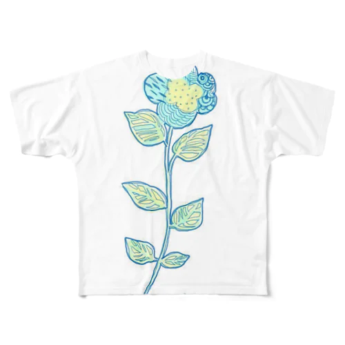 blueflower All-Over Print T-Shirt