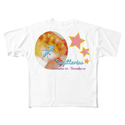 Sagittarius-いて座-ハッピーベイビーハンズ- フルグラフィックTシャツ