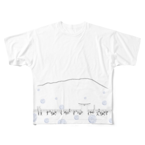 チャグチャグ馬コ行列 フルグラ 青 All-Over Print T-Shirt