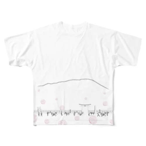 チャグチャグ馬コ行列 フルグラ 赤 All-Over Print T-Shirt