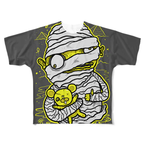 Mummy with Stinky Teddy All-Over Print T-Shirt