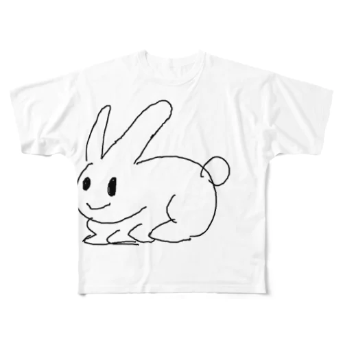 うサギ フルグラフィックTシャツ