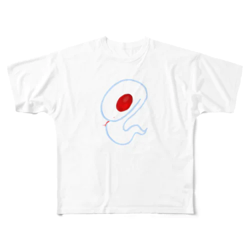 幸運の白蛇 All-Over Print T-Shirt