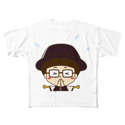 カーテンマンJr.（ごめん）のフルグラフィックTシャツ All-Over Print T-Shirt