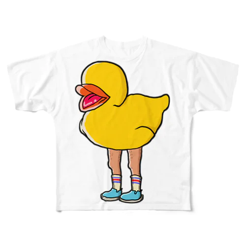 人間Duck フルグラフィックTシャツ
