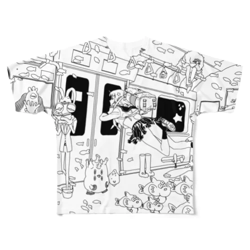 Twilight train-white フルグラフィックTシャツ