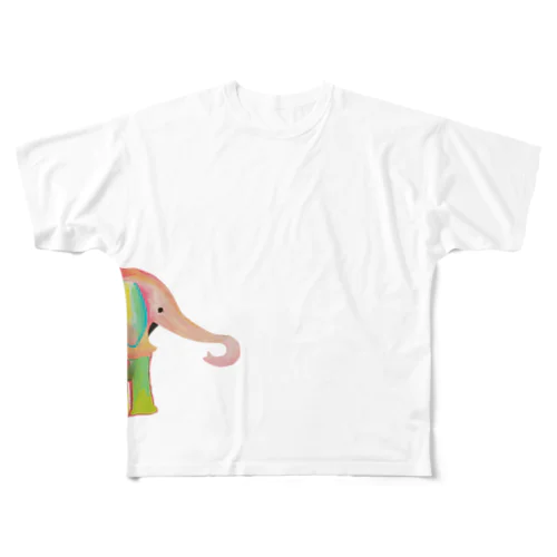 カラフルなゾウグッズ All-Over Print T-Shirt