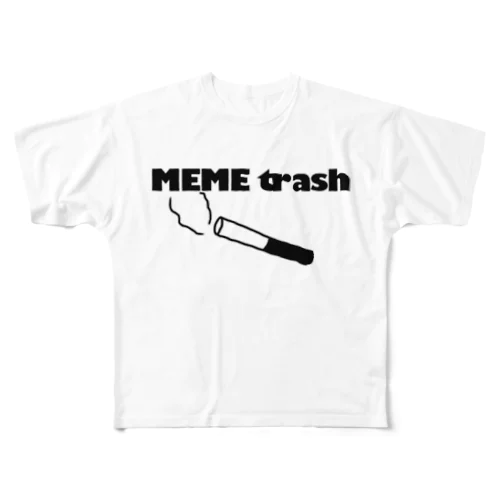 MEME trash フルグラフィックTシャツ