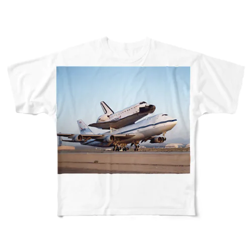 スペースシャトル＆ボーイング747改 フルグラフィックTシャツ