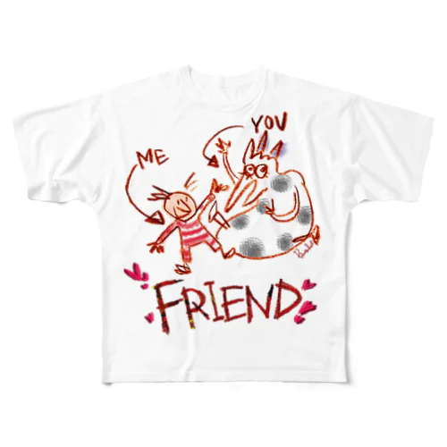 "Friend" フルグラフィックTシャツ