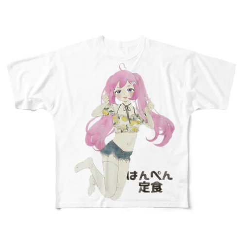 はんぺん定食×zuborakaiju フルグラフィックTシャツ