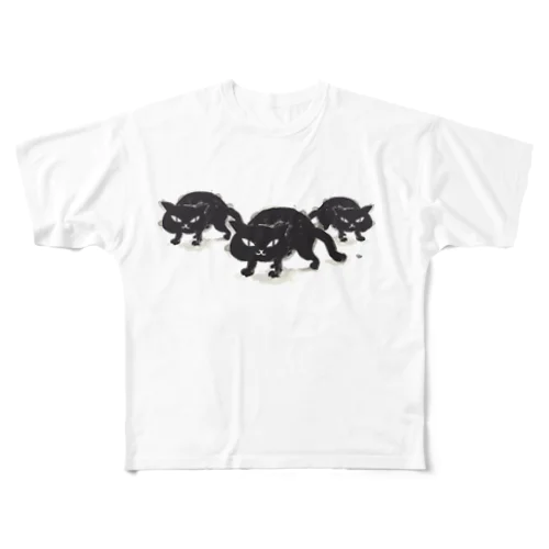 黒猫ちゃん All-Over Print T-Shirt