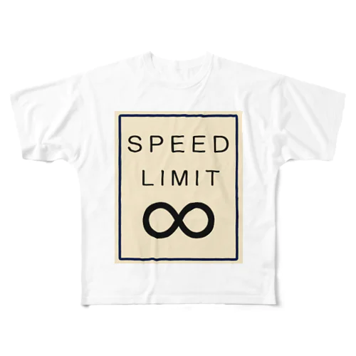 海外の標識風SPEED LIMIT∞ フルグラフィックTシャツ