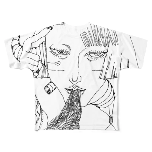 ペン画シリーズ*001 フルグラフィックTシャツ