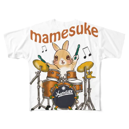 ドラマー豆助 フルグラフィックTシャツ