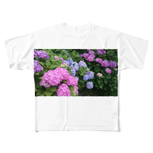 紫陽花 フルグラフィックTシャツ