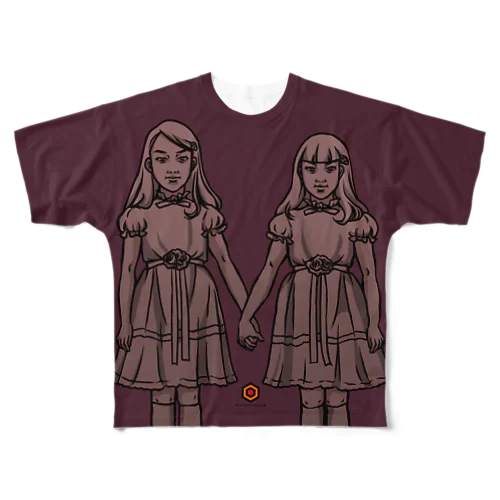 ghost sisters フルグラフィックTシャツ