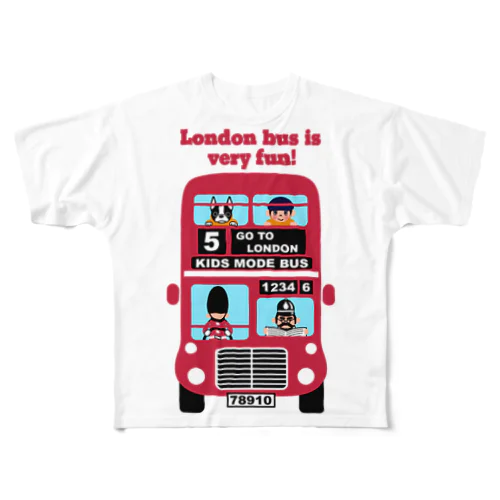 楽しいロンドンバス♪ フルグラフィックTシャツ