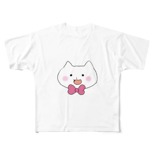 ねこ フルグラフィックTシャツ