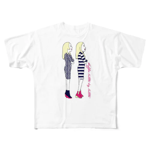 2girl_side フルグラフィックTシャツ