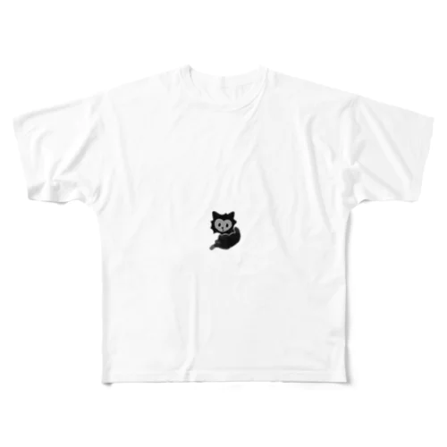 トゲトゲハート猫 フルグラフィックTシャツ