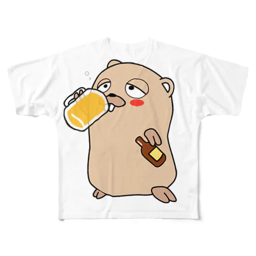 Drunken Gopher フルグラフィックTシャツ