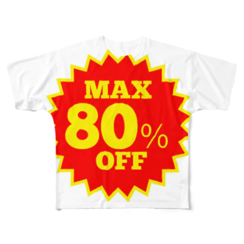 80％OFF All-Over Print T-Shirt