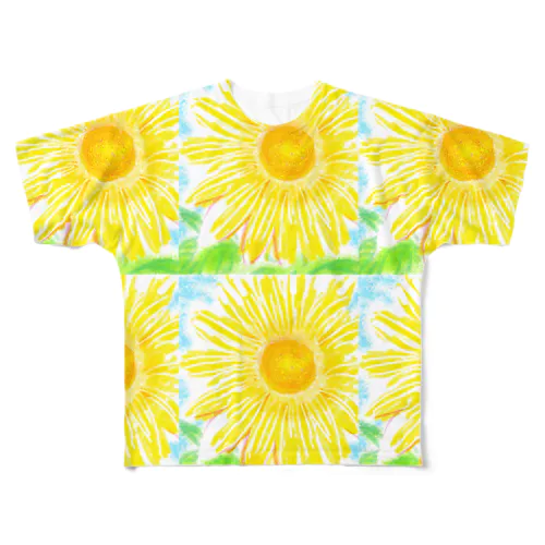 🌻夏休み日記のひまわり🌻 All-Over Print T-Shirt