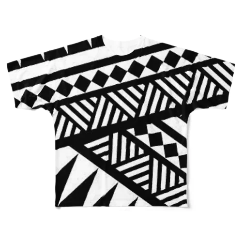 トライバル柄 All-Over Print T-Shirt