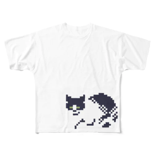 キュートなキャットのドット-オリーブアイ All-Over Print T-Shirt