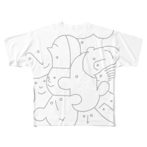 friends(gray line) All-Over Print T-Shirt