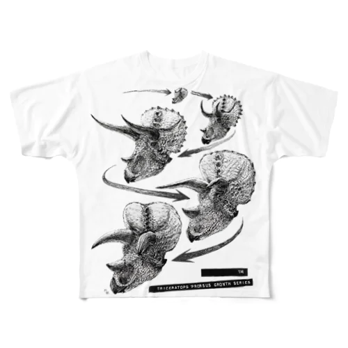 Triceratops prorsus growth series フルグラフィックTシャツ