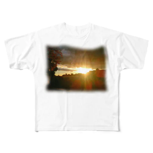 夕日ぼかし絵 All-Over Print T-Shirt