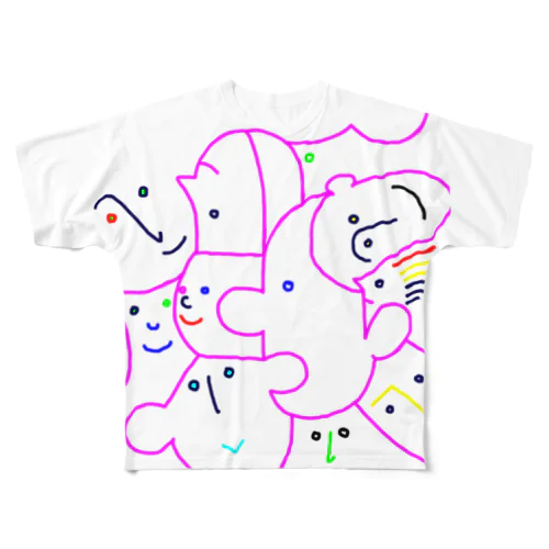 friends(colorful line) フルグラフィックTシャツ