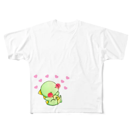 ハートいっぱい フルグラフィックTシャツ