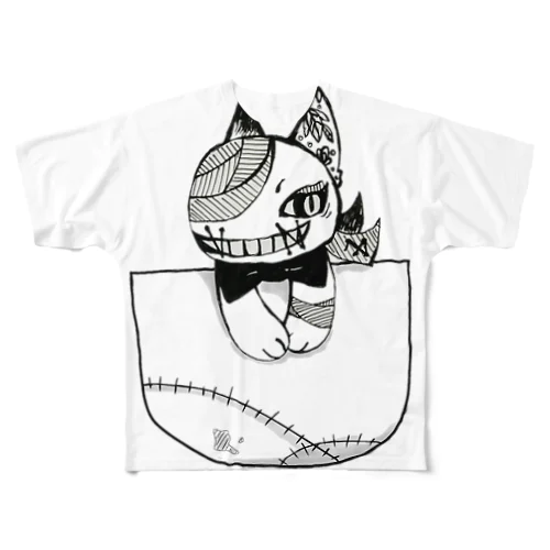 エンヴィーキャット【ぽっけ】 All-Over Print T-Shirt