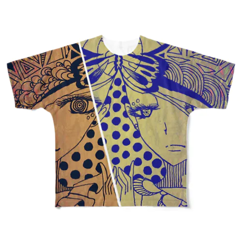 ツインバタフライ All-Over Print T-Shirt