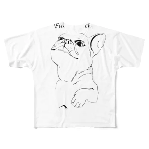鉛筆画のフレンチブルドッグのグッズ All-Over Print T-Shirt