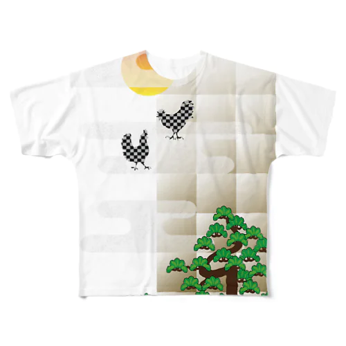 酉年のニワトリのイラストgoods フルグラフィックTシャツ