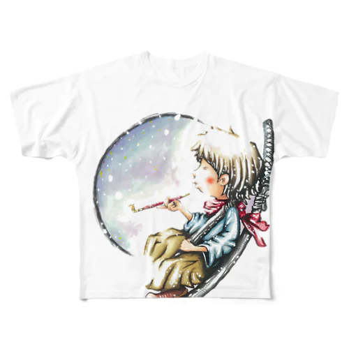 月夜のサムライ All-Over Print T-Shirt