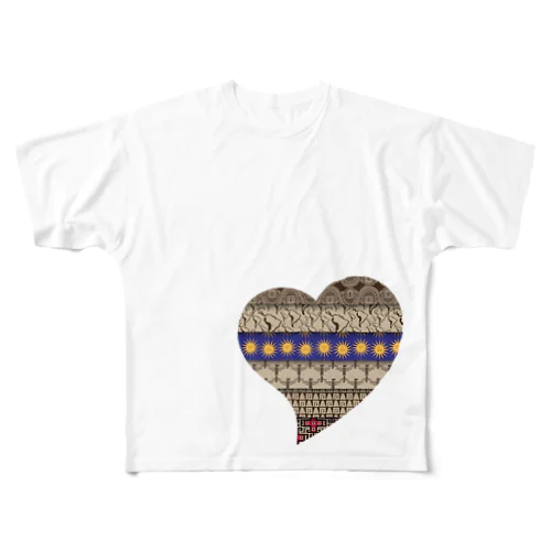 ネイティブ柄Cハート All-Over Print T-Shirt