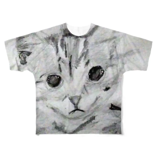 ねこ フルグラフィックTシャツ