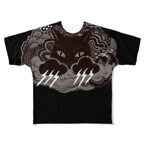 爪が稲妻　黒 All-Over Print T-Shirt