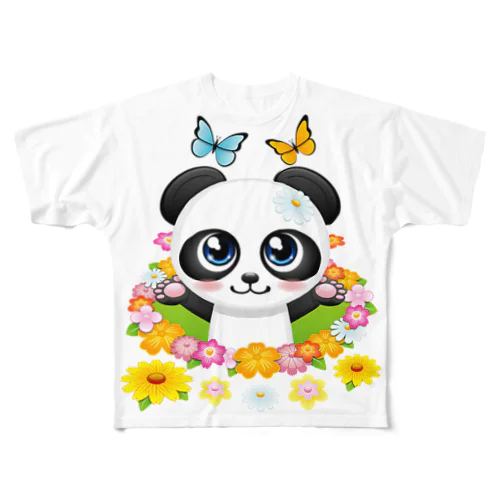 フラワーパンダ All-Over Print T-Shirt
