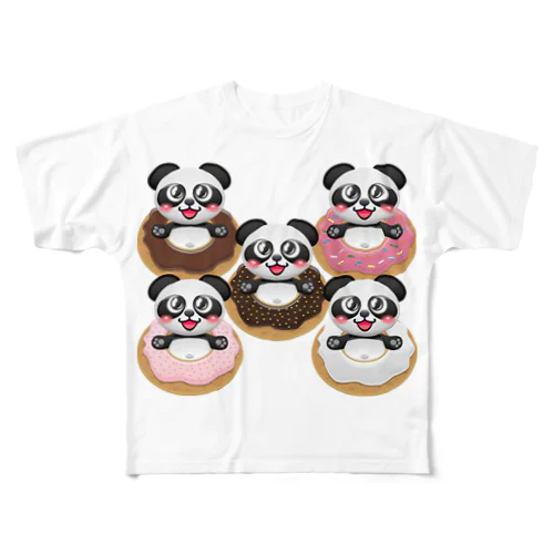 ドーナツパンダ☆ フルグラフィックTシャツ