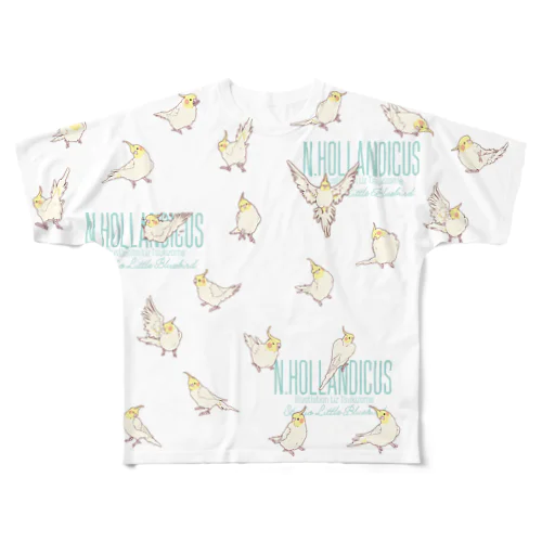 オカメルチノーフルグラT All-Over Print T-Shirt