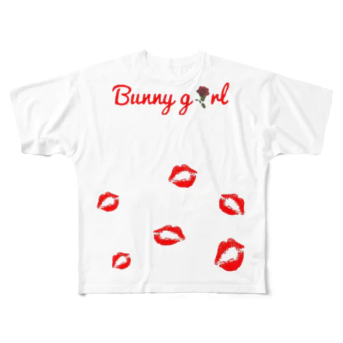 bunny girl lip💋 フルグラフィックTシャツ