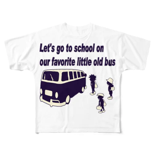 スクールバスと少年たち All-Over Print T-Shirt